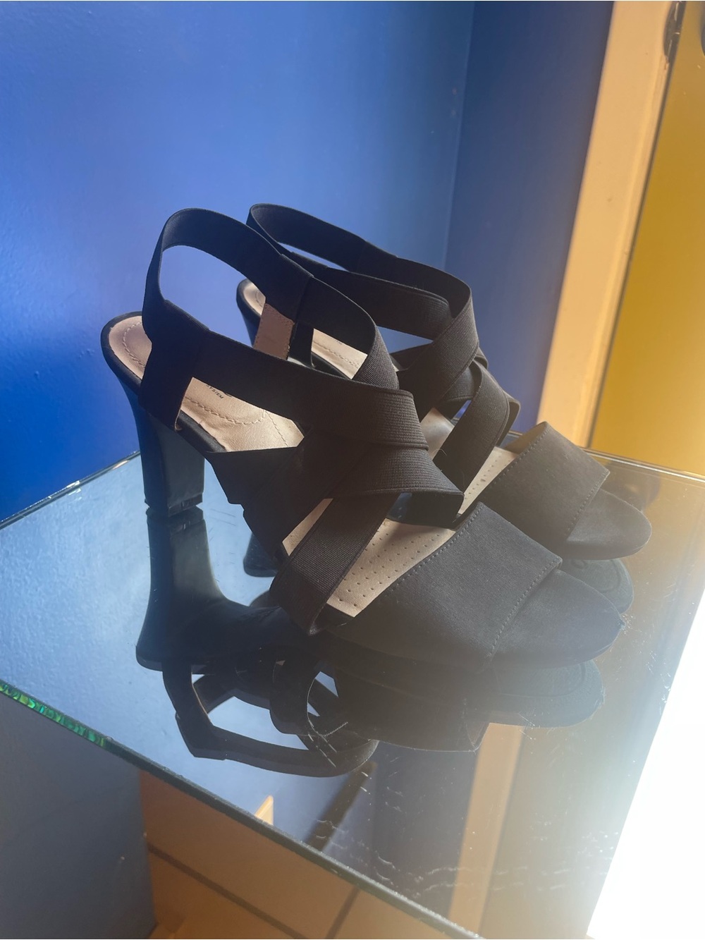 Women’s Black Strappy High Heel Sandals